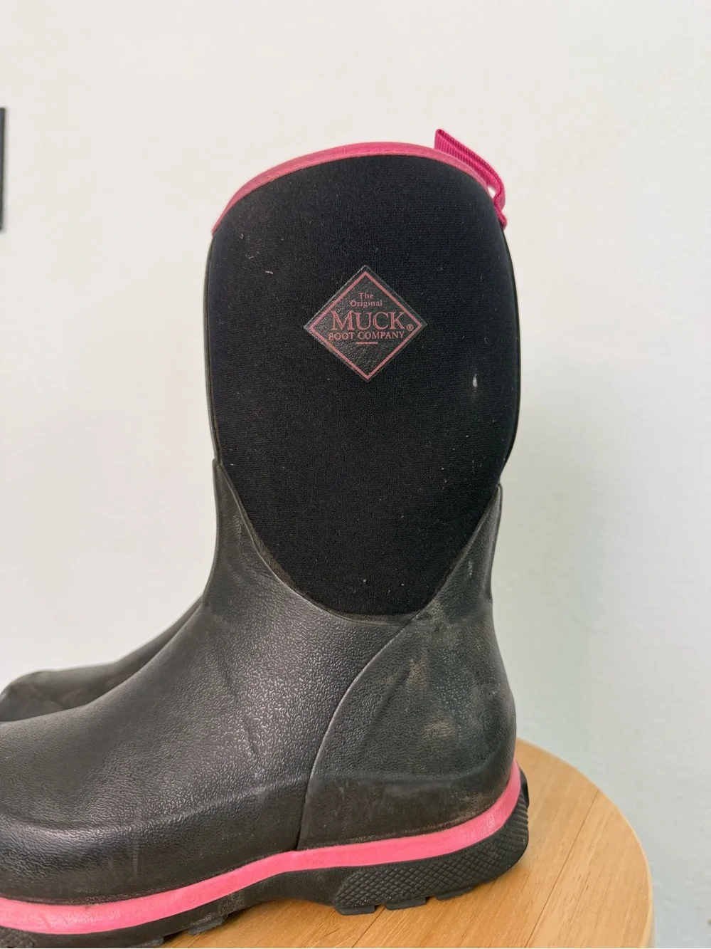 The Original Muck Boot Co. Kids' Black and Pink Waterproof Boots Element Rubber